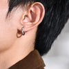 Simple Twisted Mobius Hoop Huggie Earrings for Men, Metal Geometrical Strip Earring Jewelry Gift to Him - Image 2