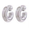 Stainless Steel C Shape Round Chunky Unusual Earrings Jewelry Metal Texture Attractive Women Accessories Gift - Image 7