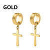 1 pair Punk Stainless Steel Cross Stars Pendant Ear Clip No Piercing Earrings For Women Hiphop No ear hole Men Jewelry - Image 12