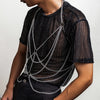 Rock Multilayer Metal Tassels Waist Belly Chain Necklace for Men Punk Silver Color Summer Party Beach Club Body Jewelry - Image 3