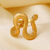Stainless Steel Irregular Wave Rings for Women Men Creative Gold Color Adjustable Opening Ring Female Statement Jewelry Gifts - Image 15