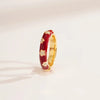 Silver Open Finger Ring Golden Enamel Donut Dazzling Geometric Punk For Women Jewelry Gift - Image 38