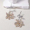 Long Drop Two-tone Metal Flower Post Earrings For Women Jewelry Elegant Party Accessories Holiday Gifts Styles - Image 7