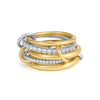Multi-layer Stackable Finger Rings Shiny Cubic Zirconia Link Ring Gold Plated Stainless Steel Jewelry Accessory - Image 12