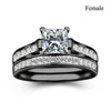 Couple Rings Women's White Rhinestones Zircon Ring Sets Men's Stainless Steel Zircon Stones Rings Wedding Band Jewelry - Image 3