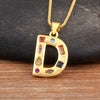 Inlaid Colorful Zircon A-Z Letters Pendant Necklace Name Initials Alphabet For Women Accessories Gifts - Image 13