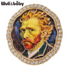 Famous Painting Brooches For Women Unisex 9-design The Starry Night Sunflowers Iris And The Reaper Party Brooch Badge - Image 5