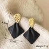 Black Hanging Long Earrings for Women Triangle Square Statement Drop Earrings Boucle Oreille Jewelry - Image 9