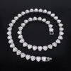 Shiny Heart Zircon Hip Hop Rock Tennis Chain Jewelry Set Bracelet Necklace Combo For Women Men - Image 5
