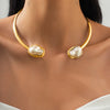 French Style Baroque Imitation Pearl Necklace Bangle Earrings Ring Set For Women Punk Clavicle Chain Torques Jewelry Set - Image 14