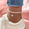 Pearl Anklet Women Ankle Bracelet Beach Imitation Pearl Barefoot Sandal Anklet Chain Foot Jewelry - Image 24