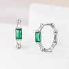 Silver Earrings Green Serpentine Snake Gem Bamboo Joint Hoop Earring For Woman Classic Party Jewelry Lucky Gift - Image 2