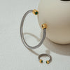 Minimalist Stone Green Peacock Stainless Steel Ribbed Bracelet Stackable Ring Women's Accessories Party Gift - Image 4
