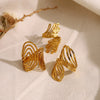 Gold Plated Stainless Steel Rings for Women Irregular Hammered Metal Texture Statement Jewelry - Image 4