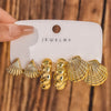Gold Color Twisted C Shape Tear Drop Earrings Set for Women Metal Geometric Circle Earrings Party Jewelry - Image 5