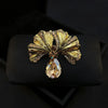 Women Men Rhinestone Ginkgo Badges Brooches Casual Unisex Metal Shiny Crystal Suit Office Pins Jewelry - Image 1