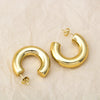 Thick Round C Shape Chunky Hoop Earrings Women Glossy Circle Gold Silver Color Steel Needle Stud Huggie Earrings Jewelry - Image 7