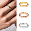 Carlidana Rotating Finger Spinner Ring Spinning Fidget Gold Plated Zircon Titanium Steel Women Wedding Ring - Image 1