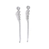 Bling Cubic Zirconia CZ Long Chain Hanging Earrings Stainless Steel Delicate Party Drop Jewelry - Image 8