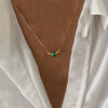 The Small Fresh Green Stone Beaded Necklace Copper Alloy Bigeville Eye Pendant Decoration Women Gilrs Birthday Gift - Image 4