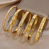 Elegant Diamond-encrusted Bone Bamboo Joint Shape Cuff Bracelet For Women Classic Plated Gold Shiny Temperament Jewelry Set - Image 6