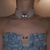 2 Pcs Rhinestones Square Leaf Multi-layer Necklaces Europe American Exaggerated Chokers Necklaces Collarbone Jewelry Sets K - Image 2