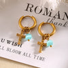 Jolivie Stainless Steel Stone Earrings Women Bohemia Vintage Hoop Earrings for Women Ear Jewelry Gift - Image 2