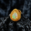 Titanium Pear Teardrop Opal& CZ Piercing Jewelry Flat Back Stud Cartilage Earring for Conch Helix Tragus - Image 3
