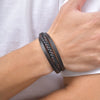 Multi Layer Braided Rope Bracelets for Men,Classic Handmade PU Leather Wristband with Magnetic Buckle, Punk Jewelry Gift - Image 4
