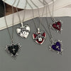 Punk Rock Red Black Heart Pendant Chain Necklace For Men Women Cool Hip Hop Street Vintage Goth Accessories Jewelry - Image 1