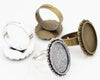 Fit 13x18mm 5pcs Bronze Antique Silver Plated Color Oval Adjustable Ring Settings Blank/Base,Fit 13x18mm Glass Cabochons - Image 2