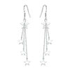Charming Silver/Gold/Rose Tassel Star Earrings, Women's Wedding Party Jewelry - Image 5