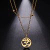 Double Female Symbol Pendant Choker Stainless Steel Double Layer Necklace for Women Jewelry Birthday Gift - Image 7