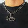 Ulj Men Women Hip Hop realhasta lamuerte Letter Pendant Necklace 12MM Cuban chain Iced out Bling Hiphop Charm Jewelry - Image 11