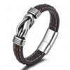 Selling Stainless Steel Bracelets for Men Europe and America Handwoven Leather Bangles Male Jewelry Gifts - Image 1