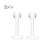 2pcs Clear Surgery Bioflex Nose Rings Belly Rings Septum Eyebrow Lip Cartilage Earring Industrial Plastic Piercing Jewelry - Image 18