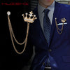 Crown Chain Brooch Vintage Tassel Crystal Brooch Temperament Rhinestone Lapel For Women Dress Mens Shirt Suit Set Collar Jewelry - Image 2