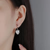 Silver Needle Black White Grid Hoop Earrings for Women Enamel Geometry Earrings Jewelry Gifts - Image 5
