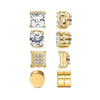 4 Pairs Stainless Steel Magnetic Stud Earrings, Cubic Zirconia Magnetic Non-piercing Ear Clip For Men - Image 7
