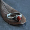 Bfclub Silver Rings For Women Men Jewelry Finger Adjustable Open Vintage Red Ston Ring For Party Birthday Gift - Image 1