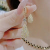 Simple Design Water Drop Shape Rhinestones Earrings for Women Light Shiny Zircon Hollow Earrings Jewelry Accessories - Image 4