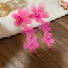 Glass Chiffon Flowers Tassel Dangle Earrings for Women Sweet Exaggerated Design Earring Vacation Style Jewelry Travel K - Image 9