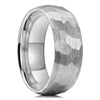 Black Brushed Stainless Steel Couple Ring Hammered Multi-faceted Titanium Rings for Men Women Wedding Engagement Jewelry - Image 7