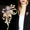 Red Crystal Flower Brooches For Women Rhinestone Lapel Pins Clothing Wedding Party Jewelry Gifts - Image 2
