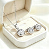 Simple 304 Stainless Steel Round Inlaid Crystal Color Birthstone Lucky Stone Pendant Necklace Earrings Set For Woman - Image 8