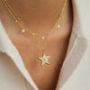 Plated Gold Color Shiny Zircon Star Pendant Necklace For Women Delicate Chain Charm Elegant Jewelry Gifts - Image 1