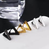 1 Pair Punk Stainless Steel Triangle Earrings Women Men Ear Piercing Geometric Stud Earrings Push-Back Clip Unisex Party Jewelry - Image 2
