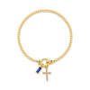 Zircon Cross Charm Bracelet for Women Stackable Birthstone Bracelet Stainless Steel Beaded Stretch Hand Chain Jewelry Girlfriend - Image 18