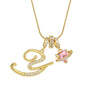 Letter Necklace for Women Pink Zircon Heart-shaped Pendant Suitable for Girls to Wear Personalized Gold-plated Jewelry - Image 37
