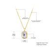 Sparkling Stainless Steel Geometric Square Cubic Zirconia Crystal Pendant Necklace Jewelry For Women - Image 2